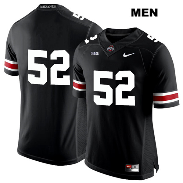 Ohio State Buckeyes Men's Wyatt Davis #52 White Number Black Authentic Nike No Name College NCAA Stitched Football Jersey LY19E36YY